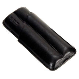 BRONICA- Δερμάτινη πουροθήκη Μαύρη Για 2 πούρα.C13648