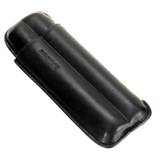 BRONICA-Δερμάτινη πουροθήκη Για 2 πούρα. C14541 Μαύρη