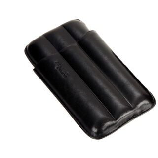 BRONICA- Πουροθήκη Δερμάτινη μαύρη για 3 πούρα C14547