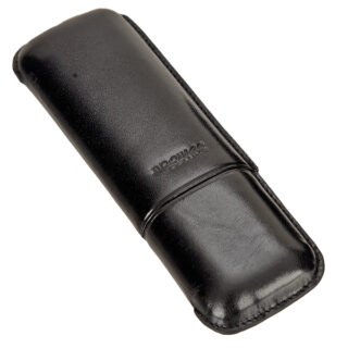 BRONICA- Δερμάτινη Θήκη για 2 Πούρα Μαύρη C13646 +Πουροκόφτης V-Cut ΔΩΡΩ