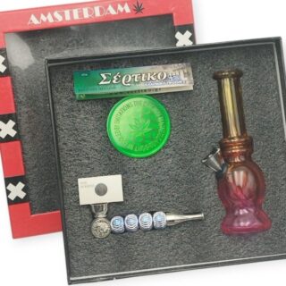 ΣΕΤ ΓΥΑΛΙΝΟ BONG ΔΩΡΟΥ AMSTERDAM HH2081-4