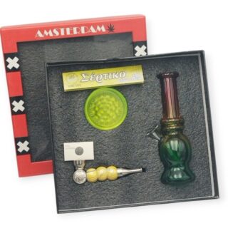 ΣΕΤ ΓΥΑΛΙΝΟ BONG ME GRINDER 3-PARTS BIG,ΧΑΡΤΑΚΙΑ HEMP SERTIKO,HEMP PIPES