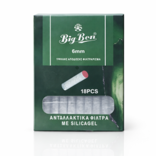 BIG-BEN-ΑΝΤΑΛΛΑΚΤΙΚΑ ΦΙΛΤΡΑ ΠΙΠΑΣ ΤΣΙΓΑΡΟΥ CRYSTAL FILTERS 6MM. (18PCS.)