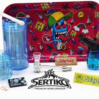 SERTIKO PREMIUM SMOKING SET – ROLLING TRAY KIT ΜΕ GRINDER, JET FLAME ΑΝΑΠΤΗΡΑ, ΠΙΠΑ ΚΑΙ ΑΞΕΣΟΥΑΡ
