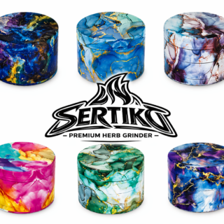 SERTIKO PREMIUM HERB GRINDER 4 PART ΜΕ ΣΙΤΑ (MARBLE DESIGN)