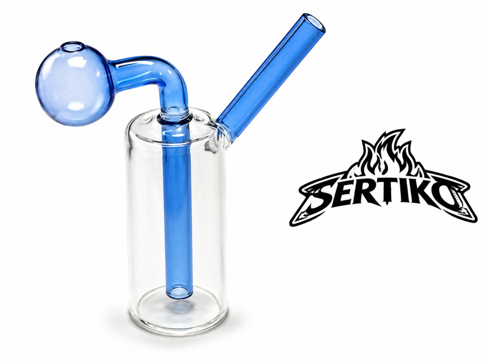 SERTIKO GLASS OIL BONG BURNER BLUE